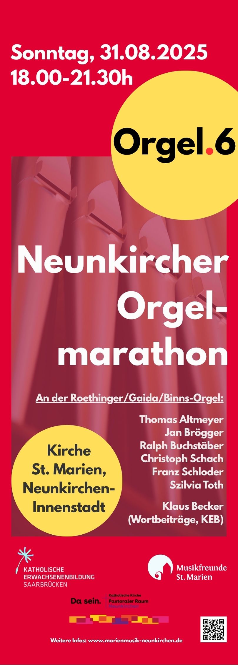 Orgelmarathon Plakat August 2025